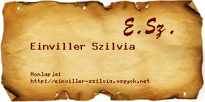 Einviller Szilvia névjegykártya